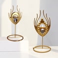 thumbnail image 2 of Nordic Golden Feather Candlestick Romantic Candle Rack Home Party Wedding Decor, 2 of 4