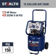 Stealth Ultra Quiet 12 Gallon 150 PSI Portable Electric Oil-Free Air Compressor, Professional Series