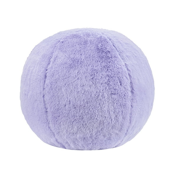 Mainstays 11" Lilac Faux Fur Round Ball Decorative Pillow