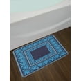 thumbnail image 2 of Greek Key Bath Mat, Grecian Meandros Pattern with Intricate Lines Floral Figures in Blue Shades, Non-Slip Plush Mat Bathroom Kitchen Laundry Room Decor, 29.5 X 17.5 Inches, Blue Dark Blue, Ambesonne, 2 of 2