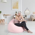 thumbnail image 2 of Gouchee Home Fluffy Hearts XL Rose Faux Fur Bean Bag Chair – Soft Heart Pattern Lounge Seat with Polystyrene Beads, Lightweight & Portable for Bedroom, Dorm, or Playroom, 2 of 6