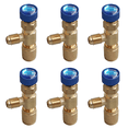 thumbnail image 1 of 6X R22 Valve AC 1/4 Pouce Joint de Remplissage Valve Réfrigérante AC Réparation de Climatisation et Adaptateur de Sécurité au Fluorure D,6 x Valve Réfrigérante de Climatisation, 1 of 8