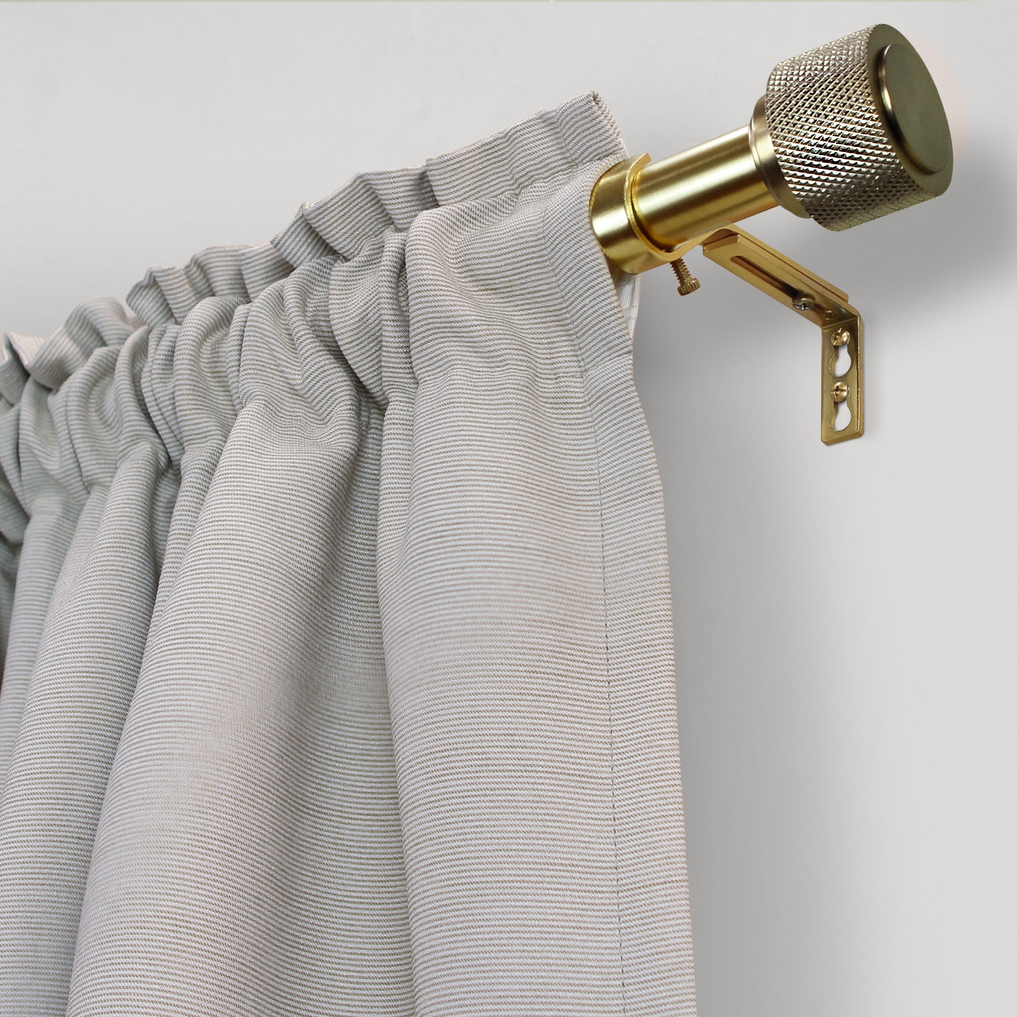 Better Homes & Gardens 1" Brass Knurled Cylinder Curtain Rod 42-120"