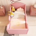 thumbnail image 4 of Weeonekids Toddler Bed Round, Toddler Bed with Rail and Round headboard, Standard Crib Size Toddler Upholstered Bed for Children 18 Months to 6 Years,Toddler Floor Bed (No Mattress), 4 of 7