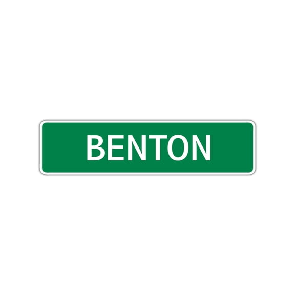 Benton Boys Children Name Letter Indoor Outdoor Unique Printed Label Wall Plaque Decoration Aluminum Metal Sign 4"x18"