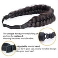 thumbnail image 3 of DIGUAN Messy Wide 2 Strands Synthetic Hair Braided Headband Hairpiece Women Girl Beauty accessory, 62g/2.1 oz (Deep Brown), 3 of 4