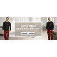 thumbnail image 6 of GENTS BLISS Men Pajamas Set Long Sleeve 2 Piece Set Crewneck Shirts with Pocket and Plaid Soft Bottoms Sets Sleep Pajamas for Men, 6 of 7