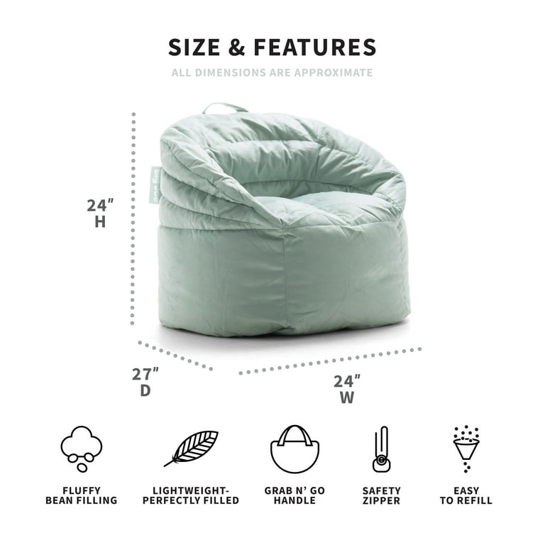 Big Joe Small Fuf Bean Bag Chair - Turquoise Plush