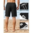 thumbnail image 5 of COOFANDY Mens Casual Shorts Cotton Drawstring 9 inch Waffle Shorts Stretch Elastic Waist Summer Beach Lounge Sweat Shorts, 5 of 6
