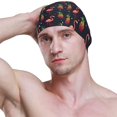 thumbnail image 3 of FYBTO Swimming Cap Flamingo Rainbow Pineapples Hearts Unisex Adult FYBTO Polyester, 3 of 4