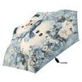 thumbnail image 4 of Compact Sun Umbrella Windproof Travel Umbrellas for Rain Strong Portable UV Protection Blue Floral Snowman, 4 of 8