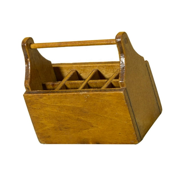 Caja de Herramientas para casa de muñecas, adornos de escena de la vida, accesorios para casa de muñecas, modelo de juguetes para 1/12 Marrón Zulema Estuche de almacenamiento en miniatura