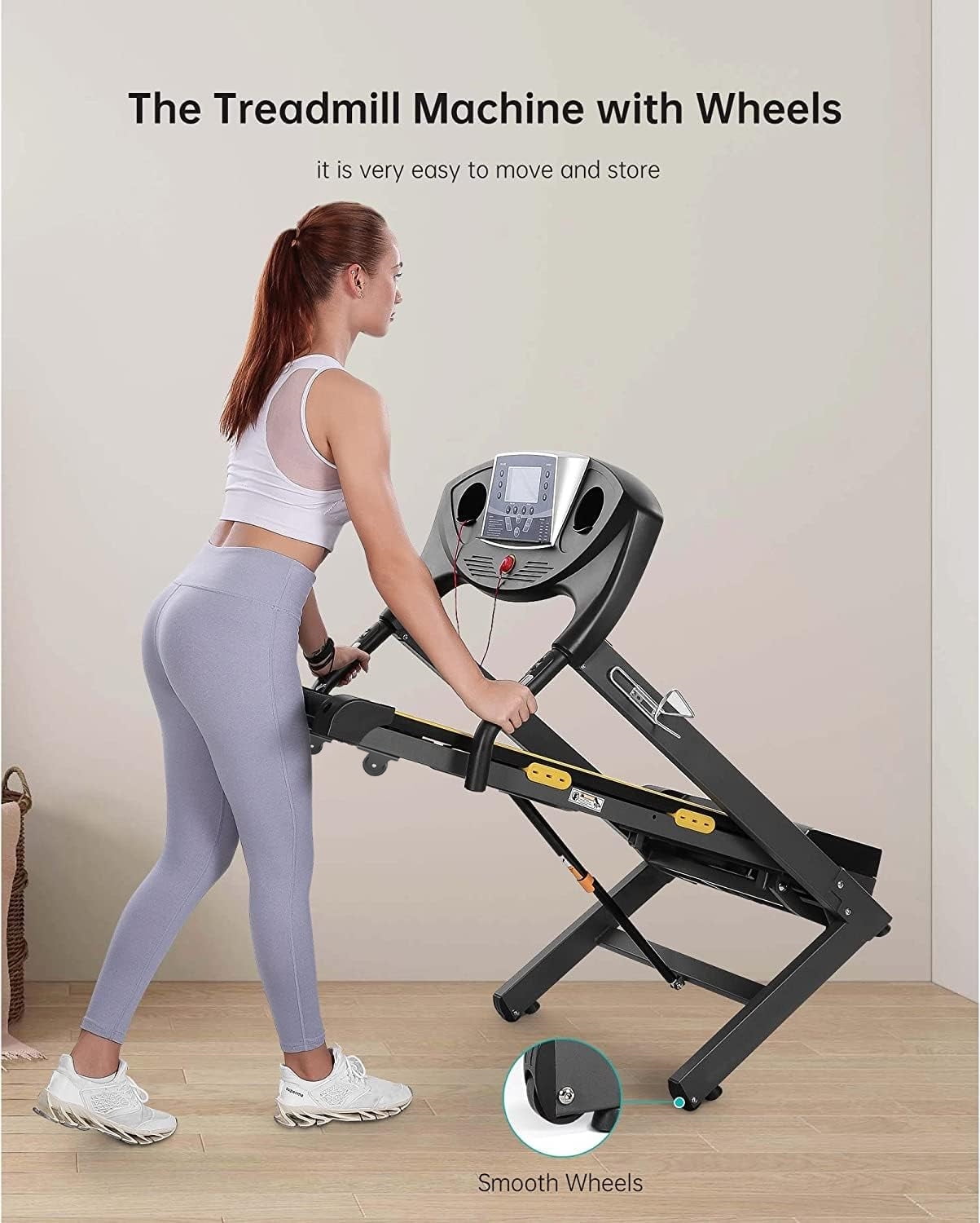Naipo Treadmill with Incline Folding with 12 Level Automatic Incline 2.5hp Power 8.5mhp Speed Running Machine 15 Preset Training Program Electric Treadmill for Home Use