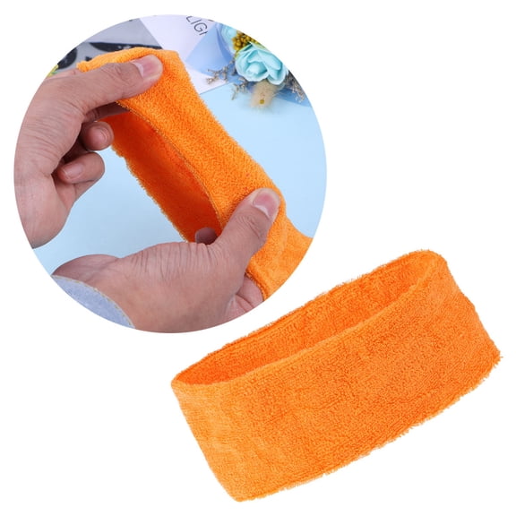 SOPOTUTU Adjustable Orange Yoga Headband Reusable Washable for Sports and Spa