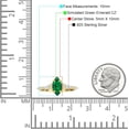 thumbnail image 7 of Art Deco Marquise Vintage Style Ring Green Emerald Cubic Zirconia Yellow Tone 925 Sterling Silver, Size 9, 7 of 7