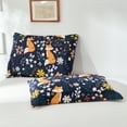 thumbnail image 3 of Smuge Quilt Set Blue Chrysanthemum Fox -Bedspread Coverlet Set 3-Piece Soft Reversible Includes: 1 Quilt, 2Pillowcases, 3 of 10