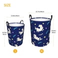 thumbnail image 5 of ZNDUO Round Laundry Basket, Waterproof Collapsible Laundry Baskets with Handles, Medium Size - Unicorn Leaves Blue Pattern, 5 of 8