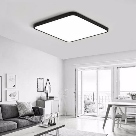 20w Square Led Ceiling Light Fixture, Modern Dining Room Lighting Black And White