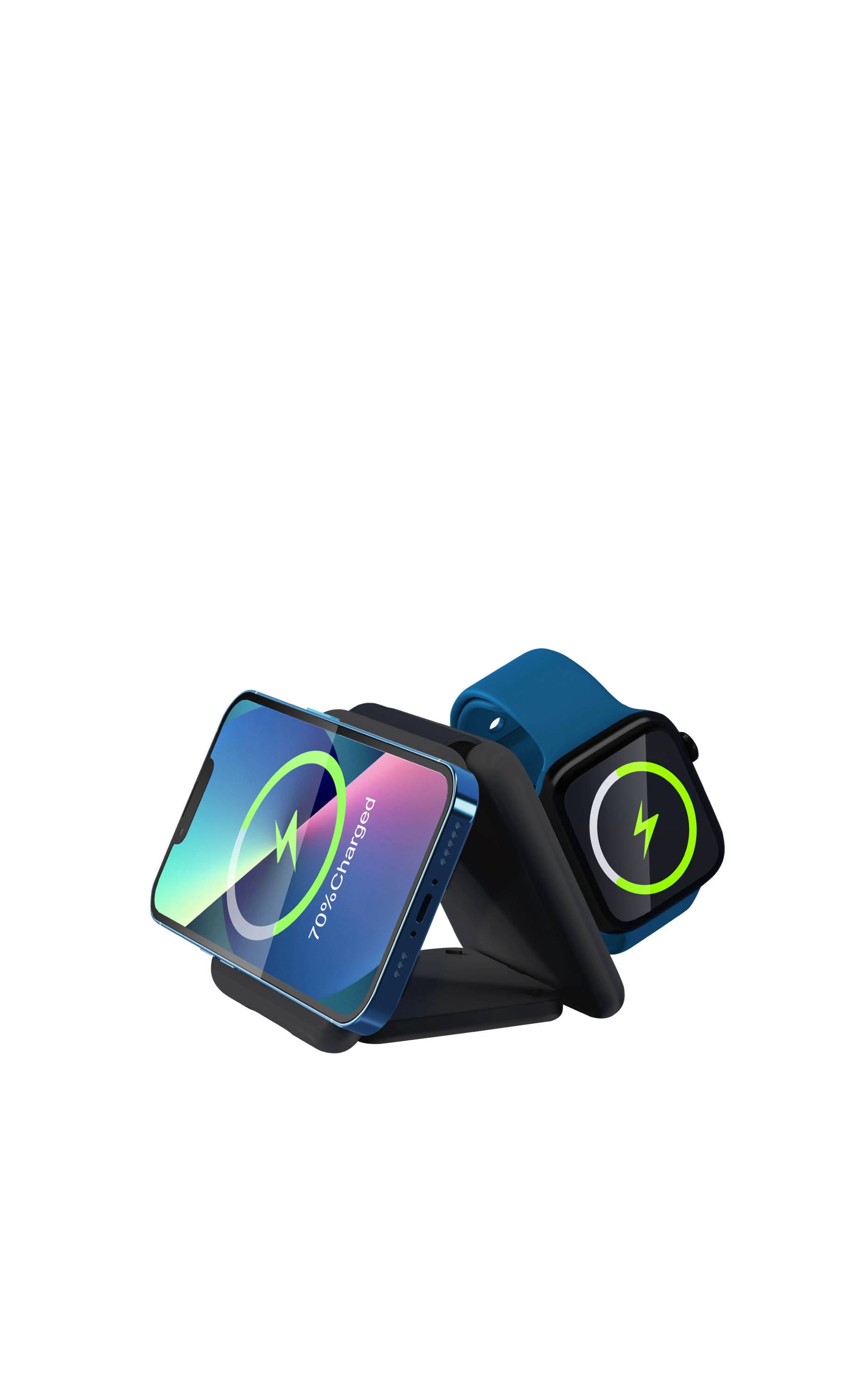 SamsMax LLC 3 in 1 Wireless Charger. For iPhone 14 13 12 11/Pro/XS/XR/8,AirPods 3/2/Pro, iWatch 7/6/5/4/3/2. Magnetic Foldable Fast Wireless Charging Pad Folding (Black)