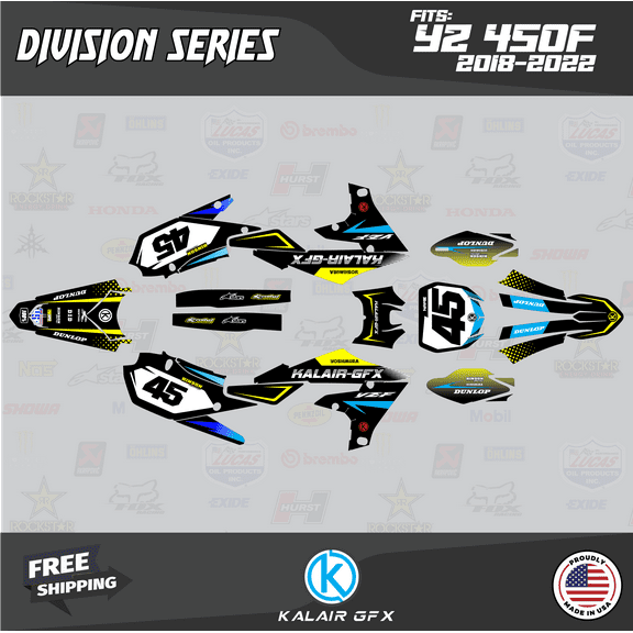 Kalair GFX Graphics Kit for Yamaha YZ450F (2018-2022) Division Series