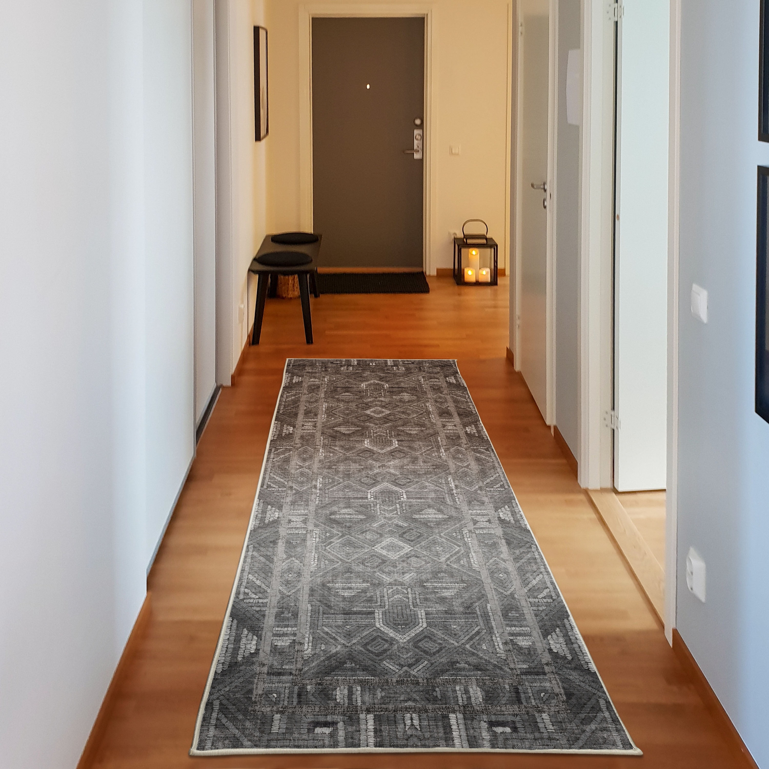 Modern Decorative Rug, Colorful Abstract Pipe Look Lines Ethnic Tribal ...