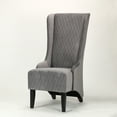 thumbnail image 2 of Wingback Dining Chair Vintage Retro Sofa Side Chair Upholstered Armless Accent Chair Gray, 2 of 9