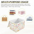 thumbnail image 6 of Yayeee Collapsible Cube Storage Bin with Lid Fabric Closet Decorative Basket with Handles, Watercolor Flowers Pattern, 6 of 7
