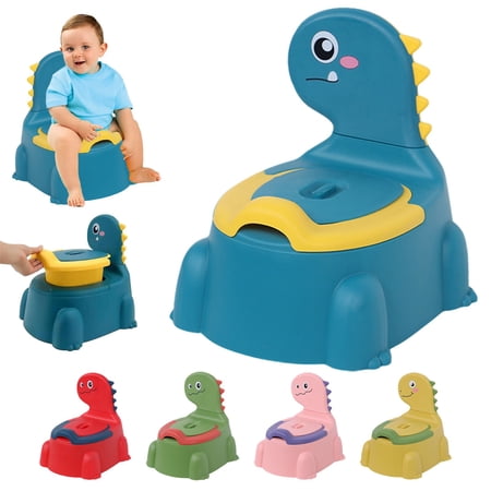 CPHDW7 Cartoon Dinosaur Potty Chair, Toddler Training Toilet with Non-Slip Rubber Base and Detachable Inner Bowl for Travel and Home Use