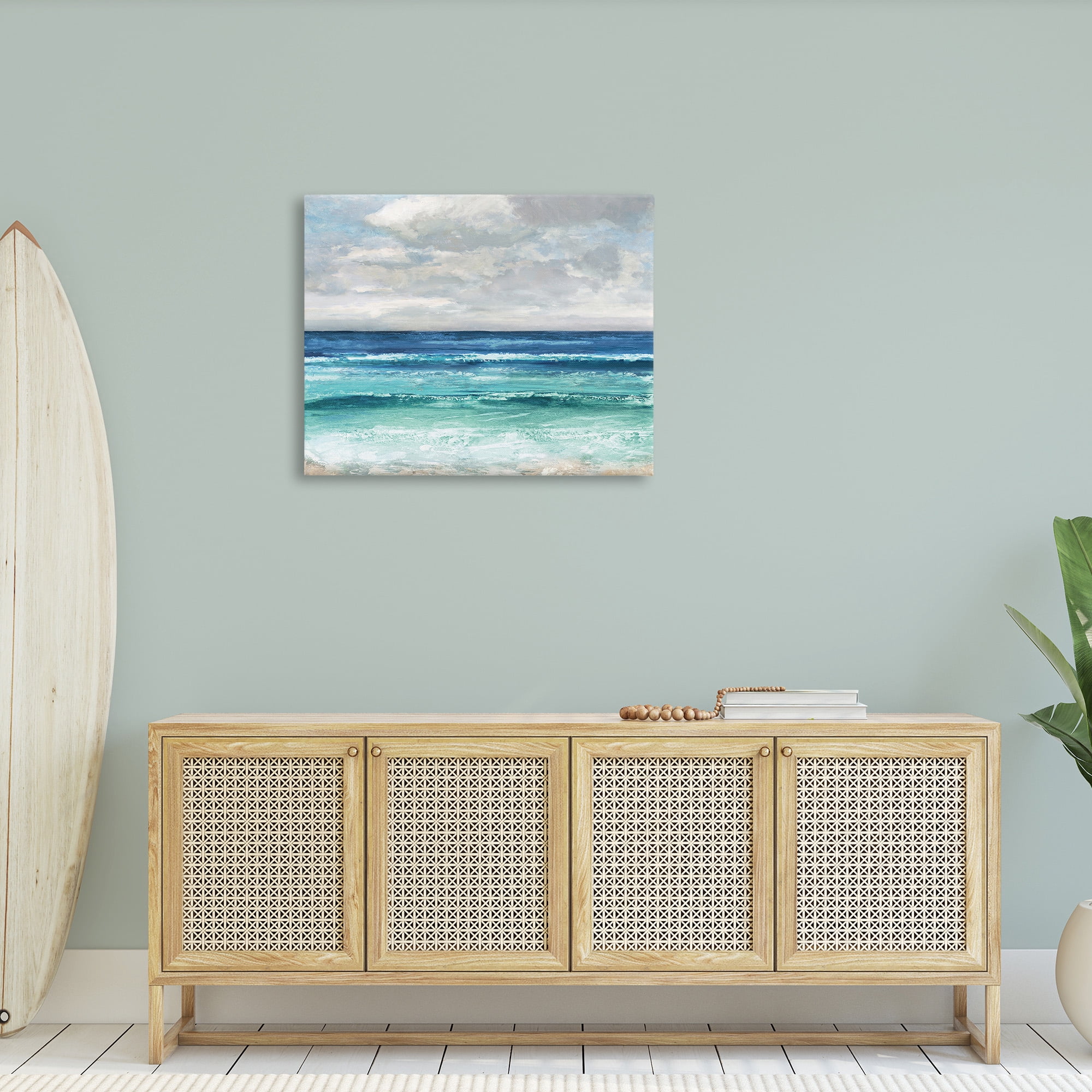 Stupell Industries Abstract Beach Clouds Landscape Painting Gallery Wrapped Canvas Art Print Wall Art, 40 x 30