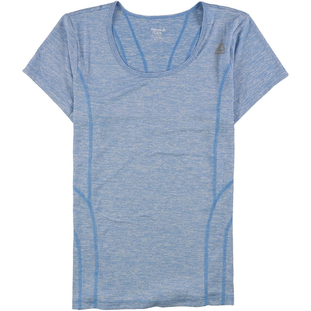 Reebok Womens Two Tone Basic T-Shirt, Blue, X-Small