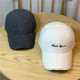 thumbnail image 3 of Gorro de lana de cordero para mujer, gorro de felpa de moda versátil para otoño e invierno, gorra de béisbol de lana de cordero para invierno, tendencia coreana para invierno, 3 of 6