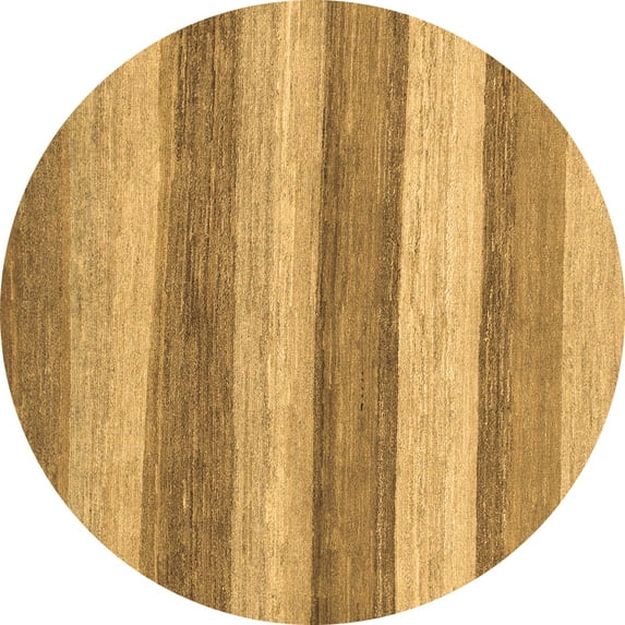 Ahgly Company Indoor Round Abstract Brown Modern Area Rugs, 8' Round