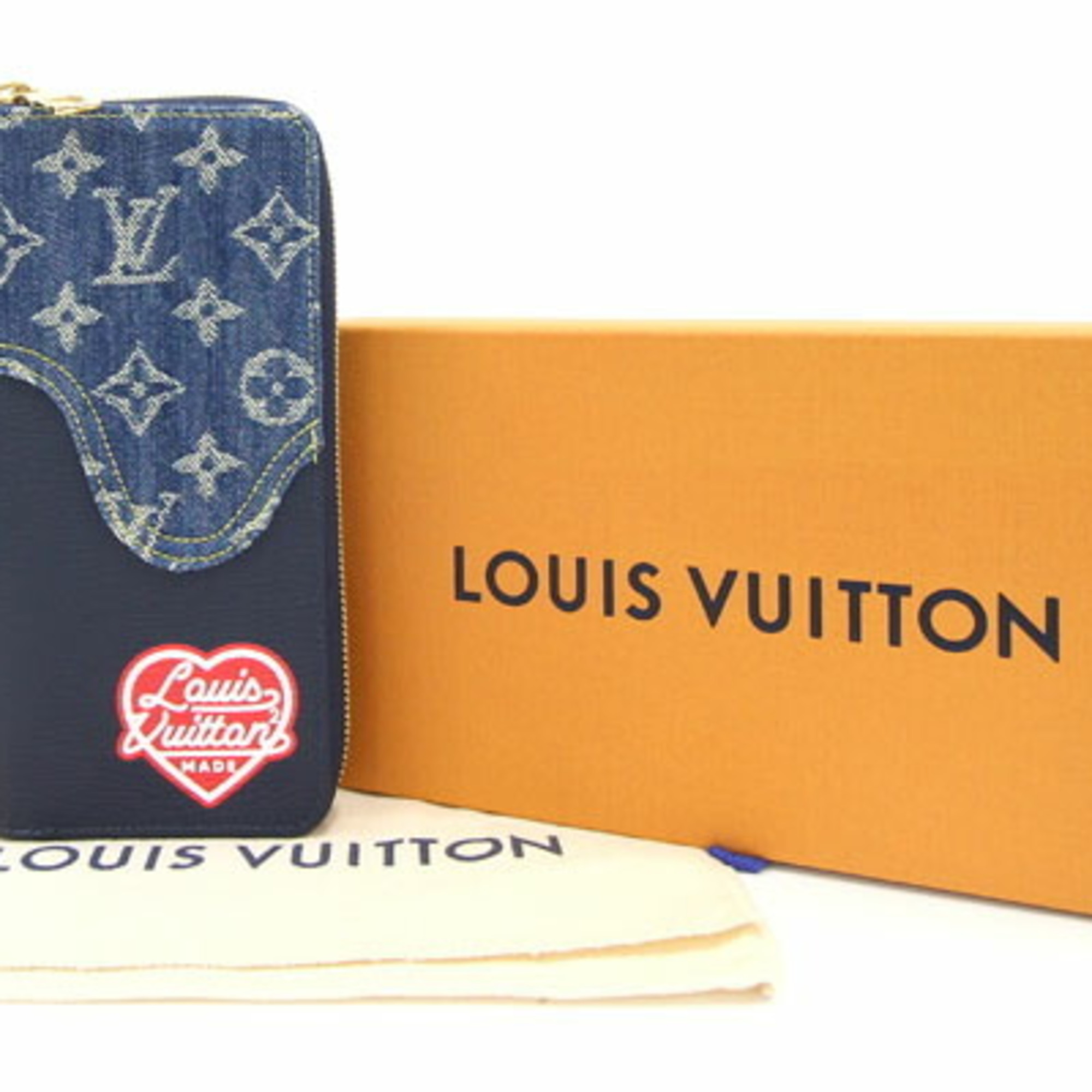Authenticated Louis Vuitton Nigo Monogram Denim Slender Wallet