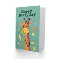 thumbnail image 2 of Artery8 Birthday Card Happy Giraffe Head Cute Animal Drawing For Child Kids Son Daughter Greeting Card, 2 of 3