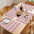 thumbnail image 5 of Pink Bow Placemats Set of 6, Vintage Spring Retro Bow Plaid Linen Texture Farm Non-Slip Place Mats Washable Table Mats for Kitchen Dining Table Decorations Indoor/Outdoor, 5 of 9