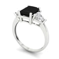 thumbnail image 2 of Three-Stone Engagement Ring for Women - 2.82ct Natural Onyx in 18K White Gold Promise Ring, 2 of 6