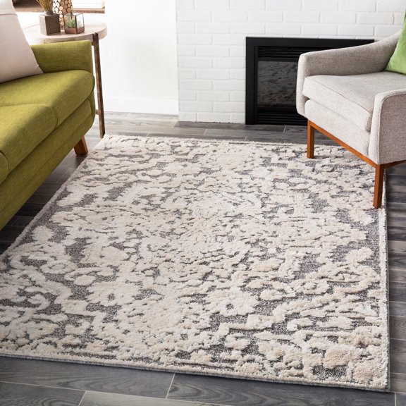 Livabliss La Maison Vintage Area Rug, Grey, 5'3" x 7'3"