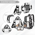 thumbnail image 3 of Kuiaobaty Chihuahua Print Clear Backpack Set for Girls Boys Dogs Cow Print Backpack and Lunch Bag Set with Bottler Holder See Through PVC Bookbag and Pencil Case for School, Black, 3 of 5