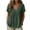 Green, variant on CHGBMOK Womens Cotton Linen T Shirts V Neck Short Sleeve Solid Top Front Ruched Cutout Lace Boho Casual Shirts