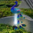 thumbnail image 4 of Kuymtek Lámpara de césped con indicador de lluvia de animales de pavo real mental, luz de pavo real con energía Solar Vintage Kuymtek Iluminación del hogar multifuncional, 4 of 9