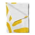 thumbnail image 2 of Sun Soft Flannel Fleece Throw Blanket, Childish Doodle Style Sun Circle and Rays Burst Beams Nature Hot Summertime, Cozy Plush for Indoor and Outdoor Use, 50" x 70", Yellow White, by Ambesonne, 2 of 5