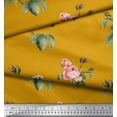 thumbnail image 2 of Soimoi Gold Heavy Canvas Fabric Leaves & Rose Floral Fabric Prints By Yard 58 Inch Wide, 2 of 3
