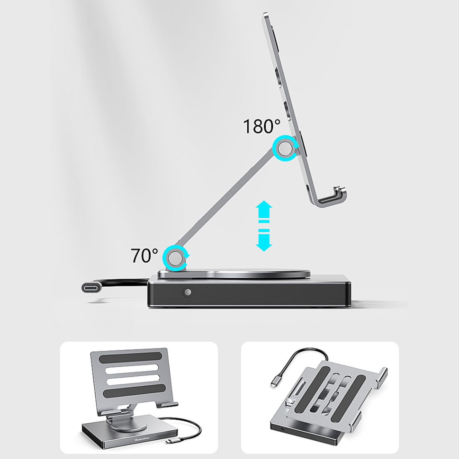 8/9 In 1 Type C Docking Station Aluminum Docking Station Laptop Stand USB3.0 Multiple Port Hubs Gigabit Ethernet Adapter