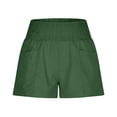 thumbnail image 4 of YueHuiYing Linen Shorts for Women Summer Beach Casual Shorts Comfy Lightweight Vacation Cruise Outfits Lounge Pants with Pockets Green 2XL, 4 of 9