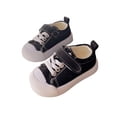thumbnail image 3 of Frontwalk Toddler Flats Non-slip Walking Shoes Comfort Canvas Sneakers School Comfortable Casual Sneaker Boys Girls First Walker Black 8C, 3 of 8