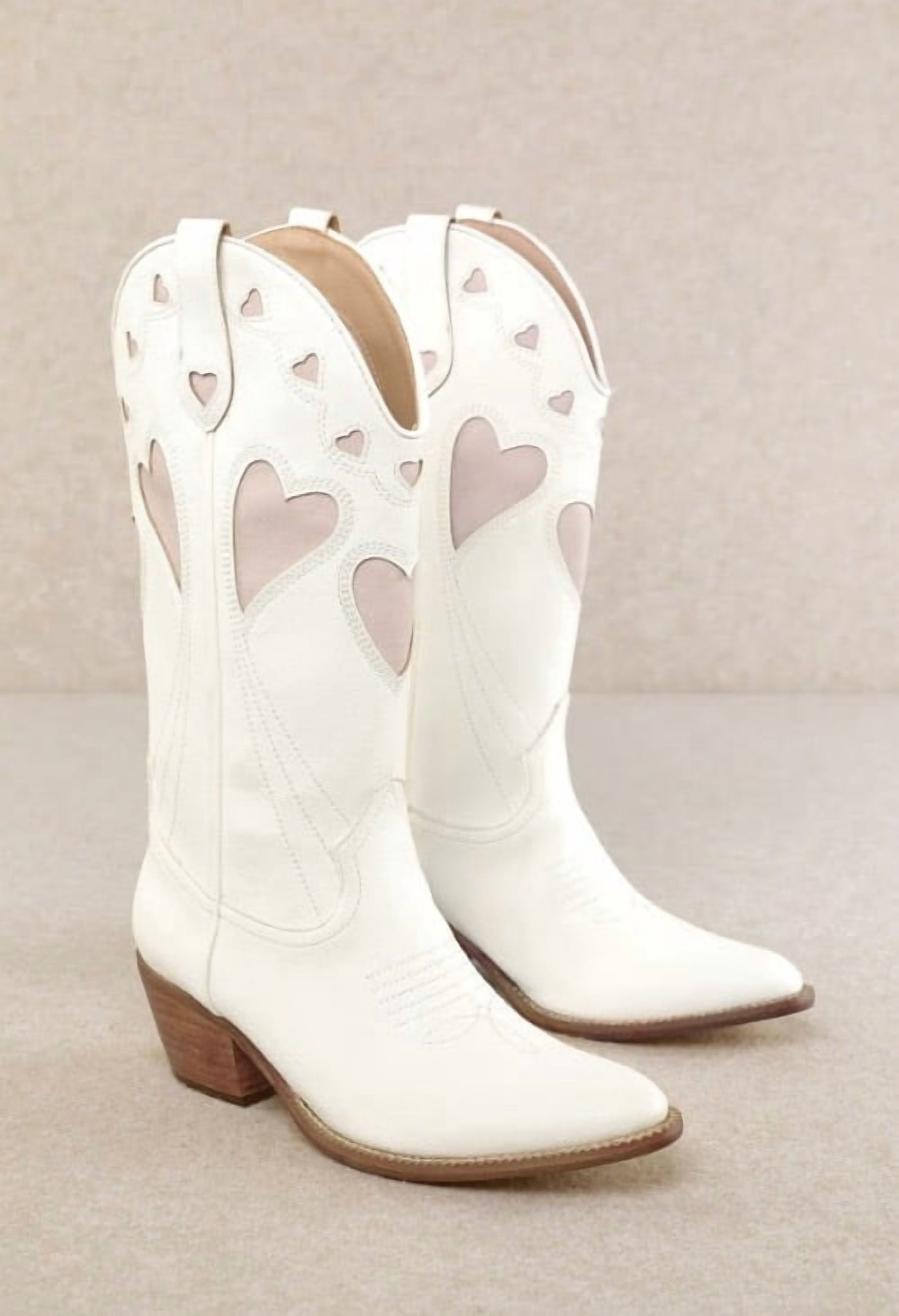 Women’s Western Low Heel Cowgirl Embroidered Mid-Calf Boot