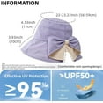 thumbnail image 4 of Womens Wide Brim Sun Hats UPF50+ UV Packable Beach Hat Summer Bow Decoration Bucket Cap for Travel, 4 of 7