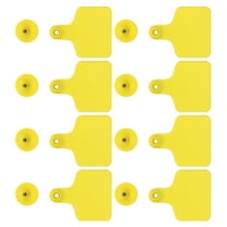 LEDMOMO 100pcs Plastic Number Tags for Cattle in Standard Style Yellow