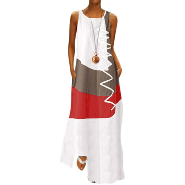 Lallc - Women's Vintage Beach Maxi Dresses Plus Size Summer Casual ...