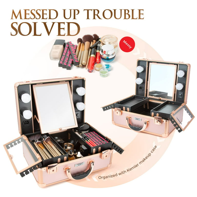 Source Round Makeup Bag for Lady Portable Travel Makeup Train Case